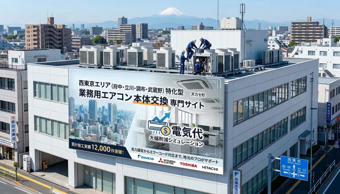 業務用エアコン本体交換　府中・立川・調布・武蔵野エリア対応　西東京電気空調設備